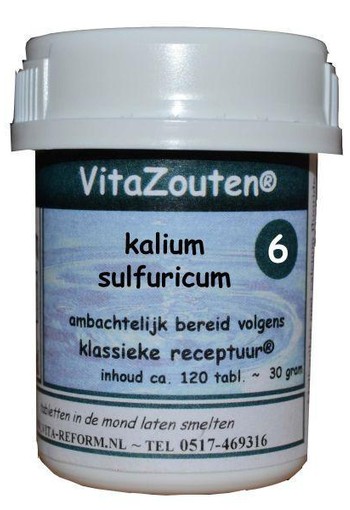 Vitazouten Kalium sulfuricum VitaZout nr. 06 (120 Tabletten)