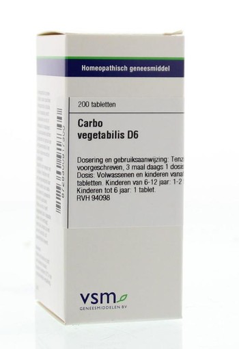 VSM Carbo vegetabilis D6 (200 Tabletten)