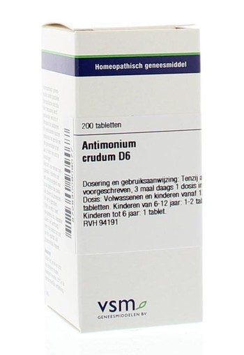 VSM Antimonium crudum D6 (200 Tabletten)