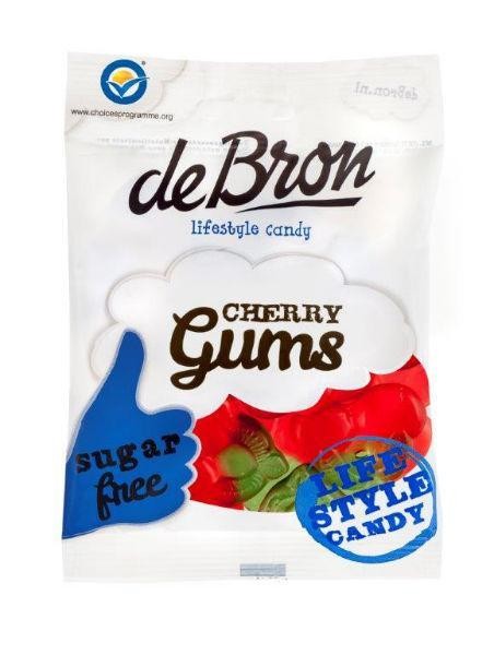 De Bron Kersen gums/cherry gums suikervrij (90 Gram)