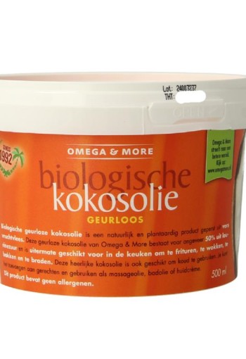 Omega & More Kokosolie geurloos bio (500 Milliliter)