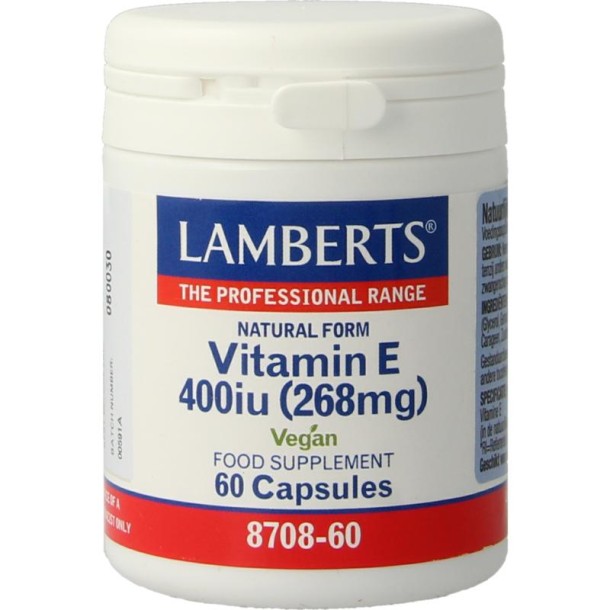 Lamberts Vitamine E 400IE natuurlijk (60 Vegetarische capsules)