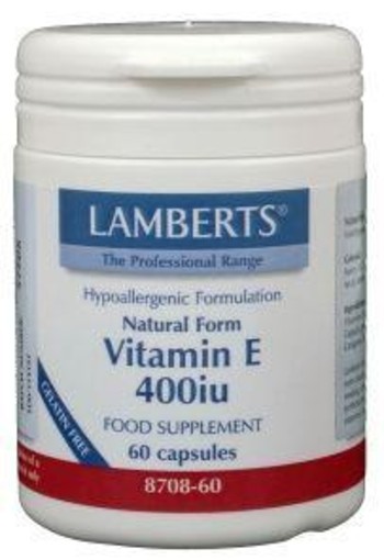 Lamberts Vitamine E 400IE natuurlijk (60 Vegetarische capsules)