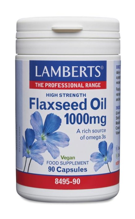 Lamberts Lijnzaadolie (flaxseed oil) 1000mg (90 Vegetarische capsules)