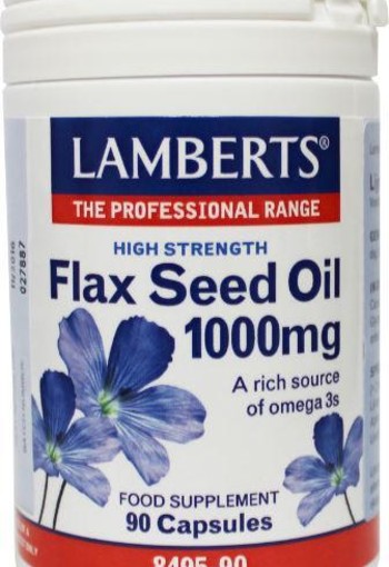 Lamberts Lijnzaadolie (flaxseed oil) 1000 mg (90 Vegetarische capsules)