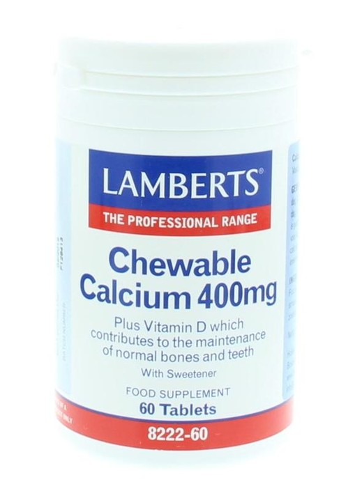 Lamberts Calcium 400mg kauwtabletten + Vit. D en Fos (60 Kauwtabletten)