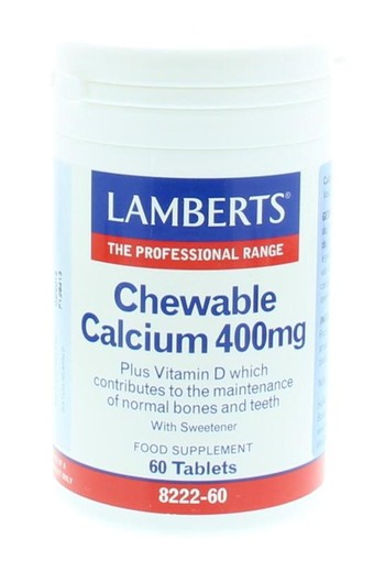 Lamberts Calcium 400mg kauwtabletten + Vit. D en Fos (60 Kauwtabletten)