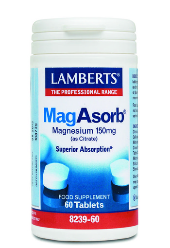 Lamberts MagAsorb (magnesium citraat) 150 mg (60 Tabletten)
