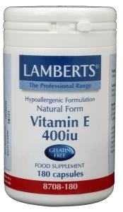 Lamberts Vitamine E 400IE natuurlijk (180 Vegetarische capsules)