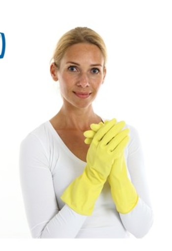 CMT Huishoudhandschoen rubber geel XL (1 Paar)