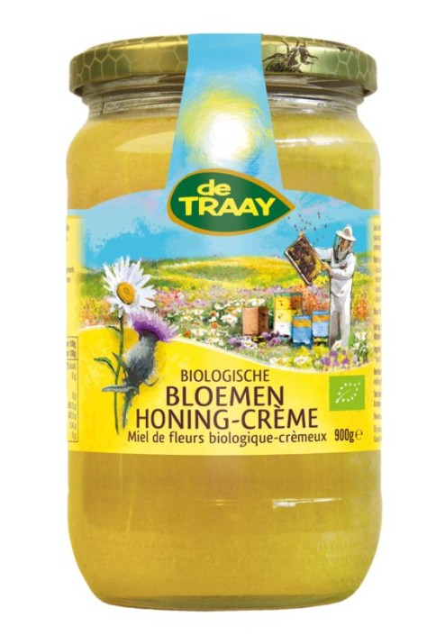 Traay Bloemenhoning creme bio (900 Gram)