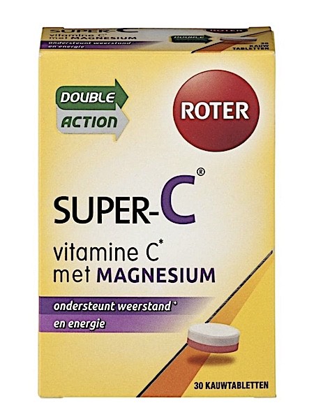 Geldschieter Medicinaal De kerk Roter Super-C Vitamine C met Magnesium Kauwtabletten 30 stuks