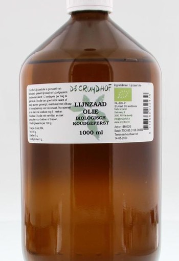 Cruydhof Lijnzaadolie koudgeperst bio (1 Liter)