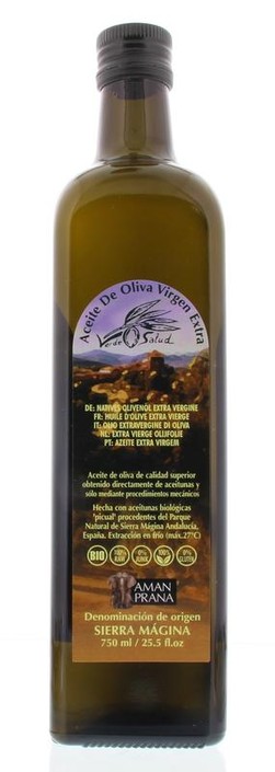 Amanprana Verde salud extra vierge olijfolie bio (750 Milliliter)