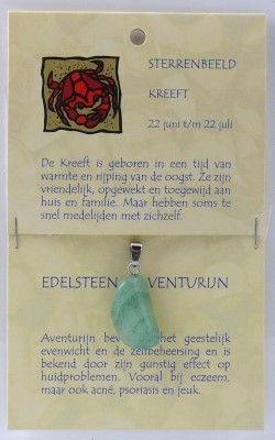 Steengoed Sterrenbeeldsteen hanger kreeft (1 Stuks)