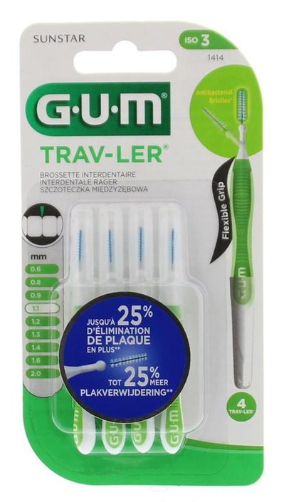 GUM Trav-ler rager 1.1mm (groen) (4 Stuks)