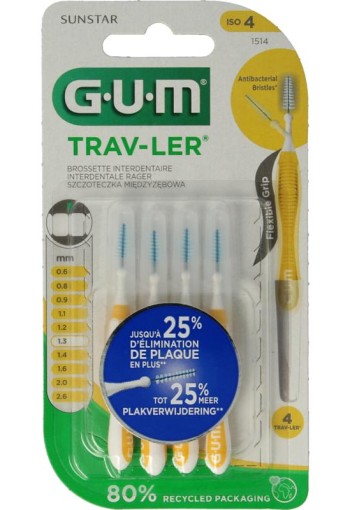 GUM Trav-ler rager 1.3mm (geel) (4 Stuks)