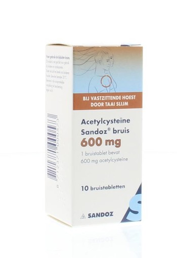 Sandoz Acetylcysteine 600 mg (10 Bruistabletten)
