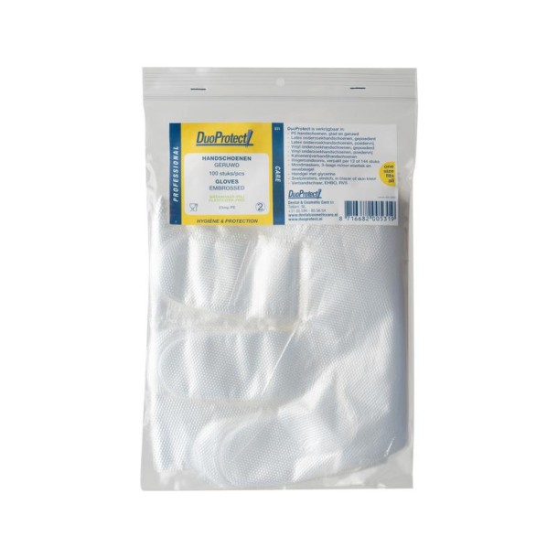 Duoprotect Wegwerphandschoen transparant ruw (100 Stuks)