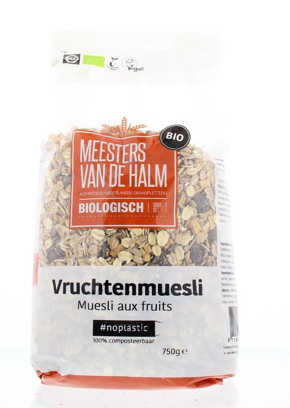 De Halm Muesli vruchten eko (750 gram)