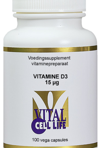 Vital Cell Life Vitamine D3 15 mcg (100 Capsules)
