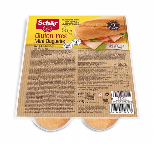 Dr Schar Baguette mini 2 stuks glutenvrij (150 Gram)