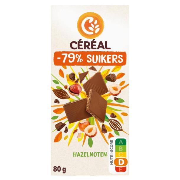 Cereal Tablet hazelnoot maltitol (80 Gram)