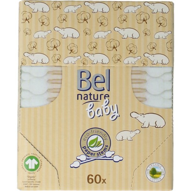 Bel Nature Wattenstaafjes baby (60 Stuks)