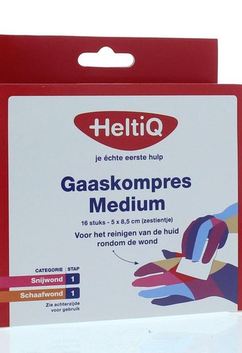 Heltiq Gaaskompres 8.5 x 5 cm zestientje (16 Stuks)