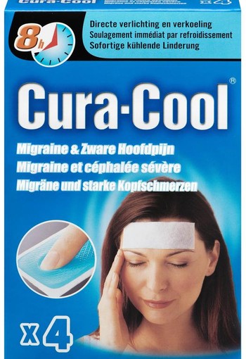 Be Cool Cura-cool migraine strips (4 Stuks)