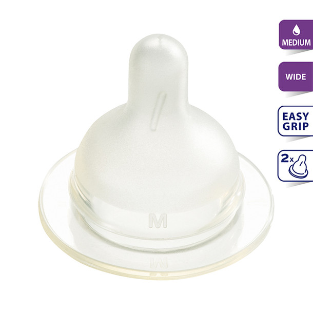 Difrax Flesspeen soft breed medium (2 Stuks)