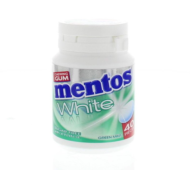 Mentos Gum greenmint white pot (40 Stuks)