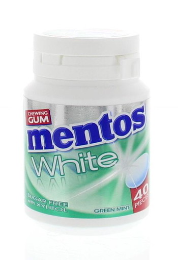 Mentos Gum greenmint white pot (40 Stuks)
