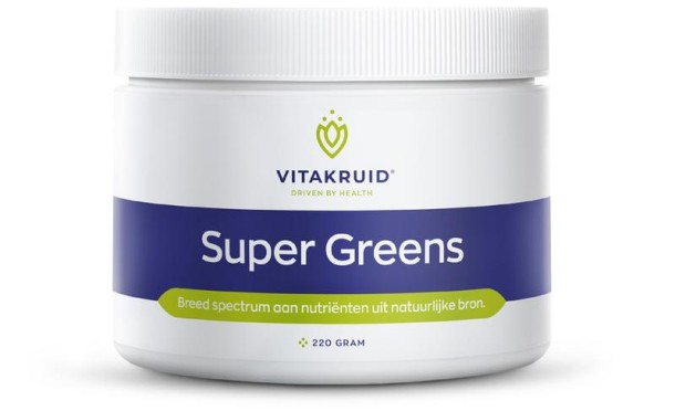 Vitakruid Super Greens 25 nutrienten oa probiotica & enzymen (220 Gram)