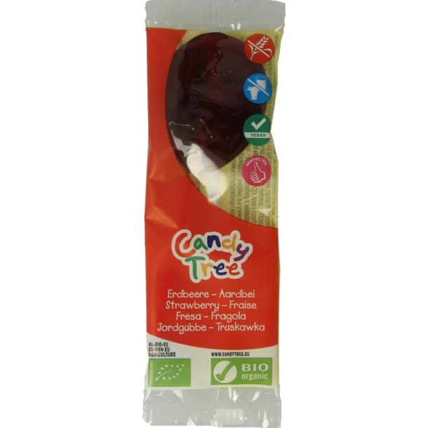 Candy Tree Aardbei lollie bio (1 Stuks)
