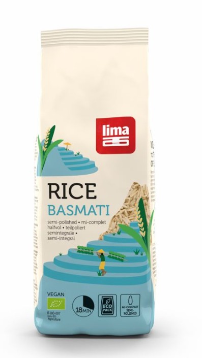 Lima Rijst basmati halfvolkoren bio (500 Gram)