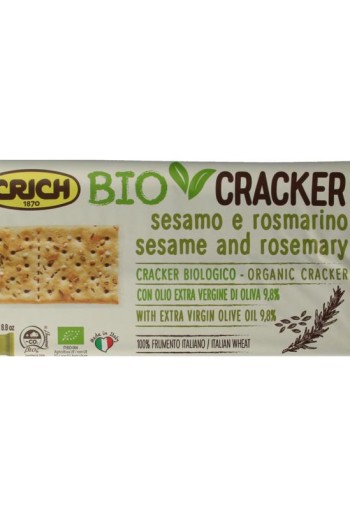 Crich Crackers sesam rozemarijn bio (250 Gram)