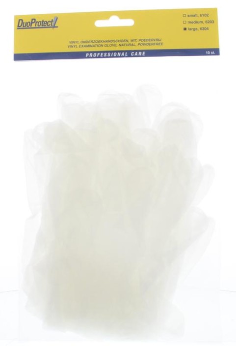 Duoprotect Handschoen vinyl poedervrij large (10 Stuks)