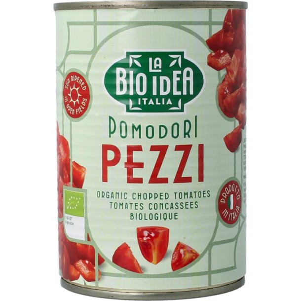 Bioidea Tomatenstukjes in blik bio (400 Gram)