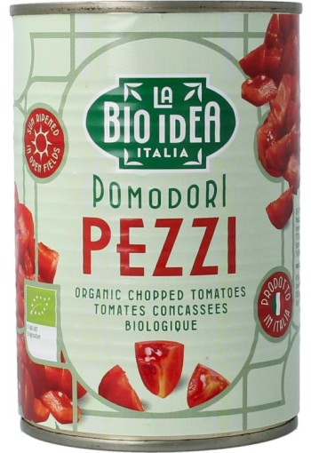 Bioidea Tomatenstukjes in blik bio (400 Gram)