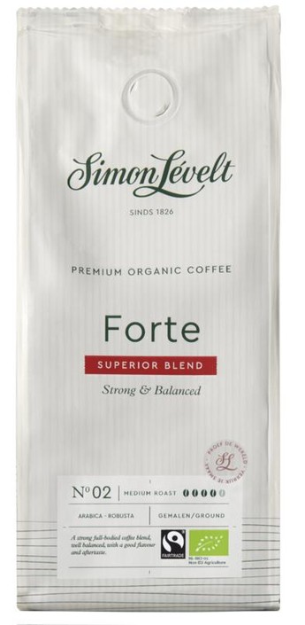 Simon Levelt Cafe organico forte snelfilter bio (250 Gram)