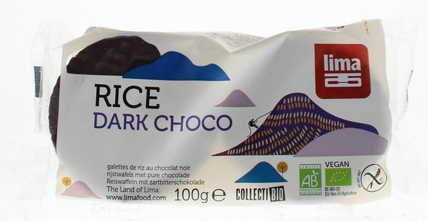 Lima Rijstwafels pure chocolade bio (100 Gram)