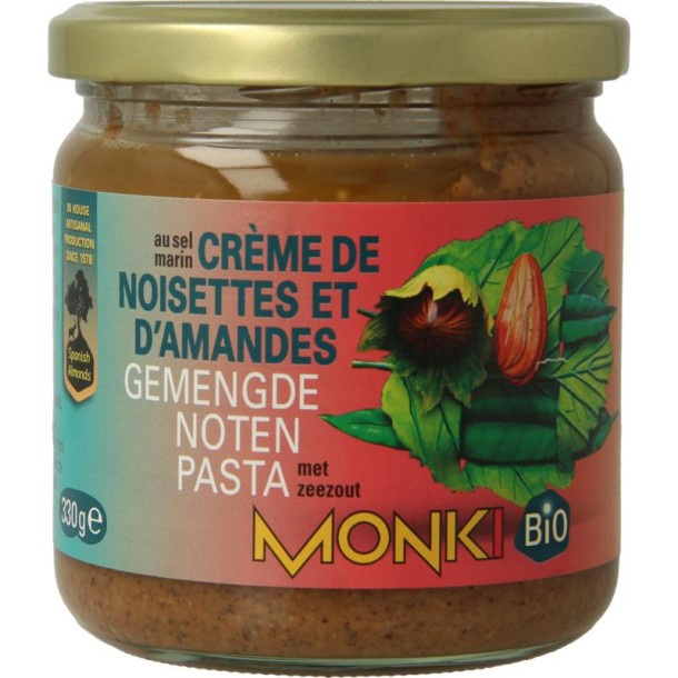 Monki Gemengde notenpasta met zout eko bio (330 Gram)