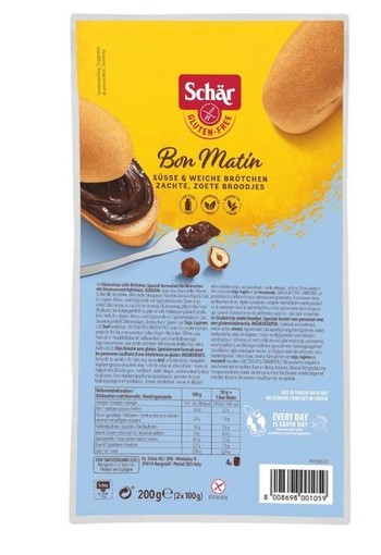 Dr Schar Bon matin zoete broodjes glutenvrij (200 Gram)
