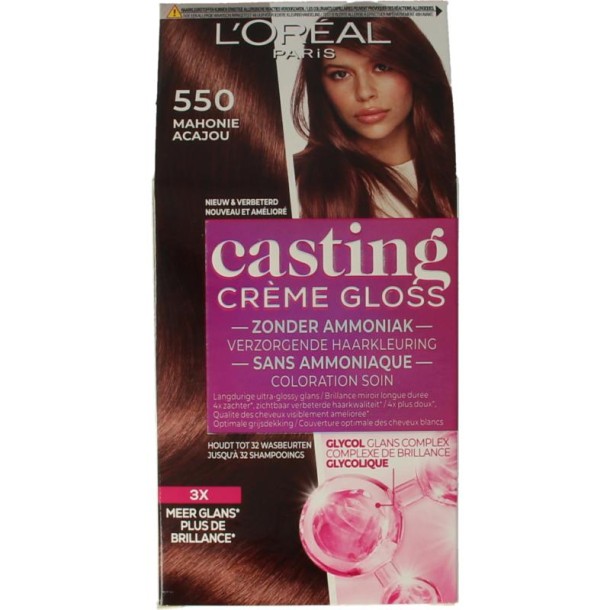 Loreal Casting creme gloss 550 Licht Mahoniebruin (1 set)