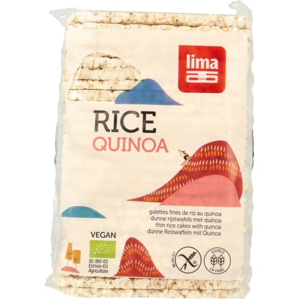 Lima Rijstwafels recht dun quinoa bio (130 Gram)