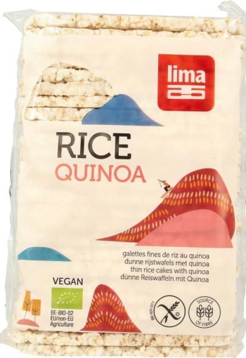 Lima Rijstwafels recht dun quinoa bio (130 Gram)