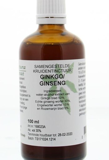 Natura Sanat Ginkgo / ginseng compl tinctuur (100 Milliliter)