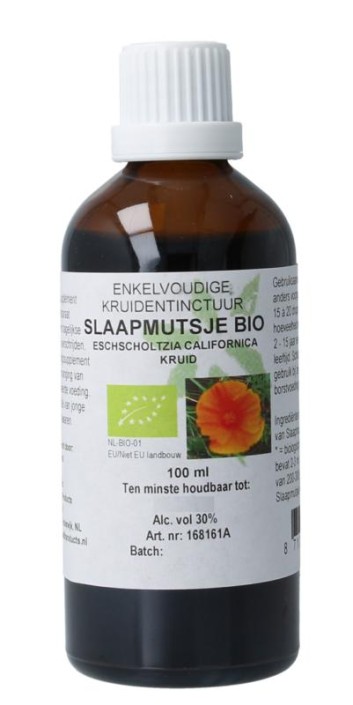 Cruydhof Eschscholtzia calif / slaapmutsje tinctuur bio (100 Milliliter)