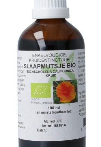 Cruydhof Eschscholtzia calif / slaapmutsje tinctuur bio (100 Milliliter)